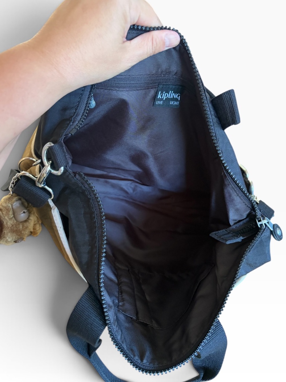 Kipling Black and Brown Elida Shoulder Bag crossbody - Picture 8 of 10